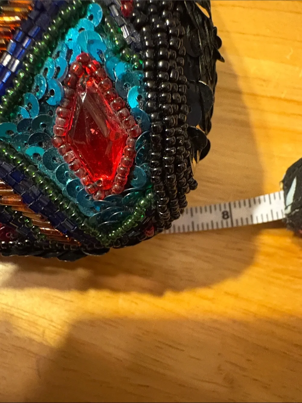 Beaded Multi-Color Geometric Crossbody Bag